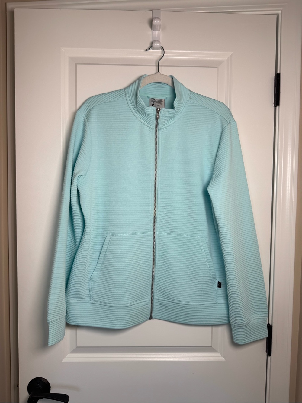 Skechers Light Aqua Zip-Front Hoodless Hoodie